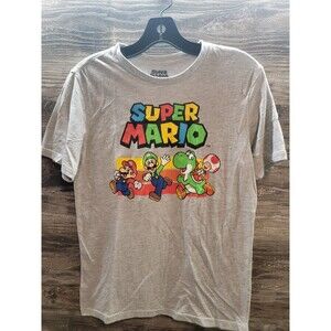 Boys Super Mario Bros Size 14/16 Gray Tee